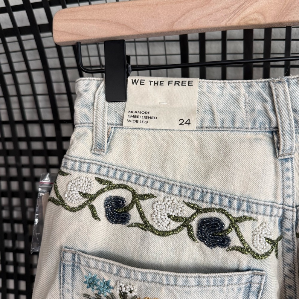 Free people We The Free Mi Amore Wide-Leg Jeans vintage floral tapestry - Picture 10 of 12